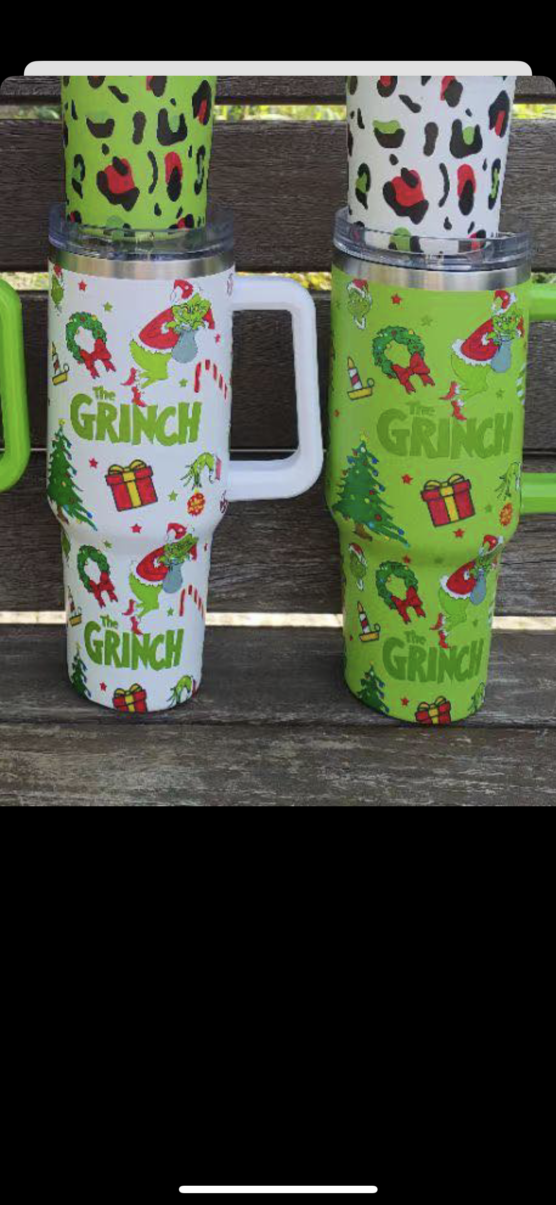 THE GRINCH STAINLESS STEEL TUMBLER WITH STRAW 40 OZ. NEW.