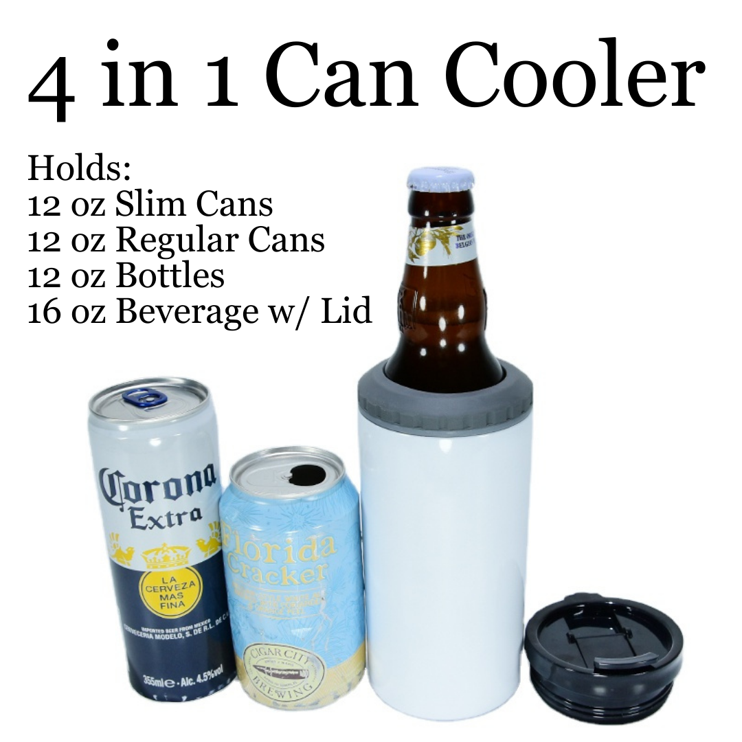 Bexbchh 4-in-1 Slim Can Cooler for 12oz Cans and Beer Bottles,Stainless  Steel Double-Wall Insulated Beer Cooler,Universal Beverage Can Holder Keep